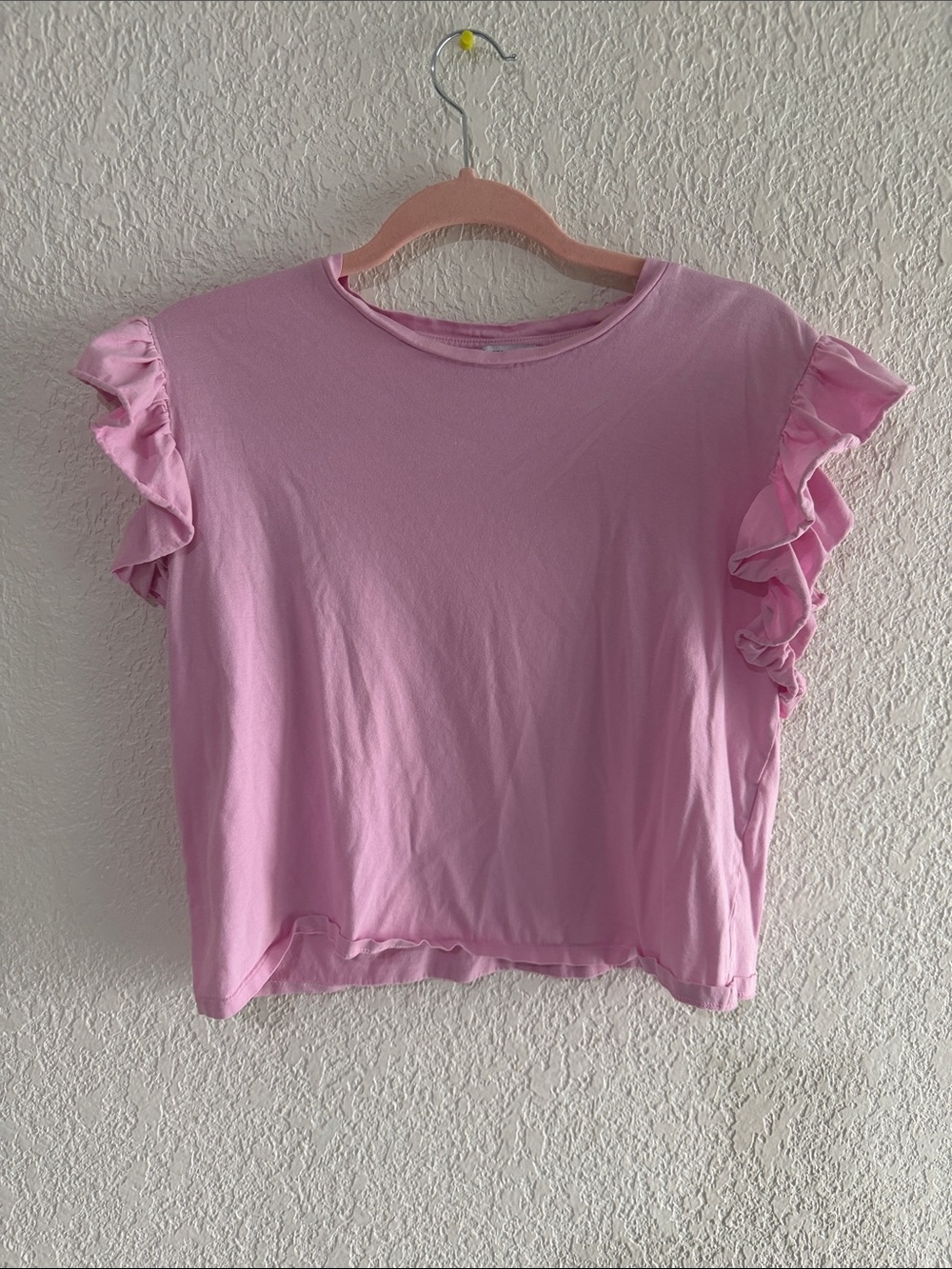Zara Light Pink Ruffle Sleeve Tee